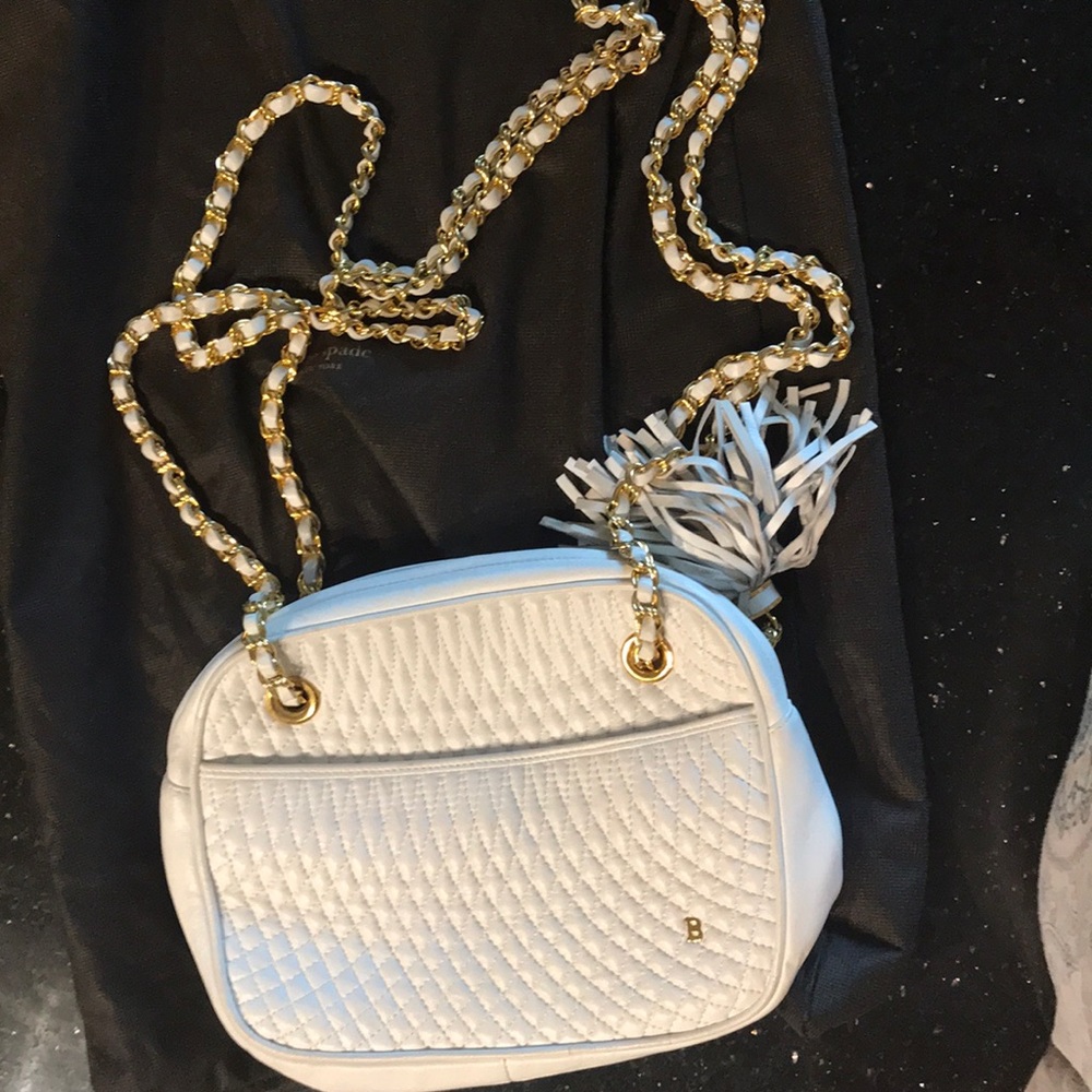 White leather Bally purse